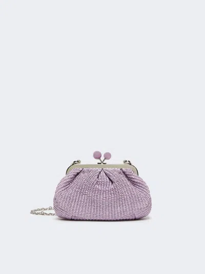 Max Mara Small Raffia-effect Pasticcino Bag In Purple