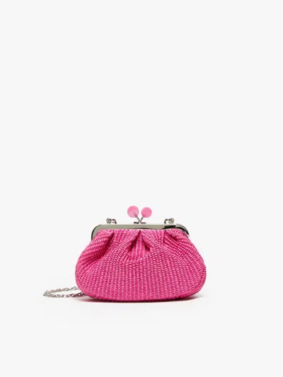 Max Mara Small Raffia-look Pasticcino Bag In Pink