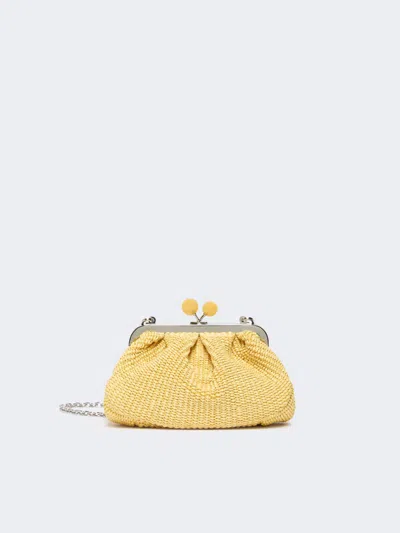 Max Mara Small Raffia-effect Pasticcino Bag In Yellow