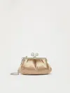 Max Mara Small Satin Pasticcino Bag With Rhinestones In Beige