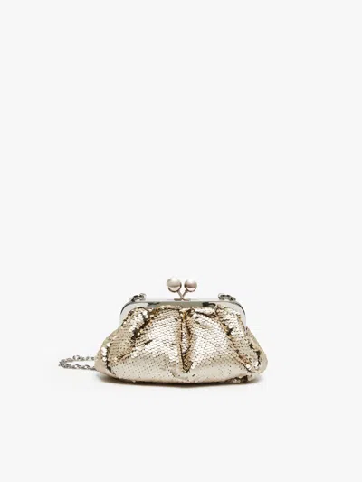 Max Mara Small Sequinned Pasticcino Bag In Ivory