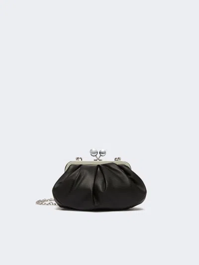 Max Mara Small Sheepskin Pasticcino Bag In Black