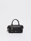 Max Mara Small Shiny Leather Satchel Bag In Black