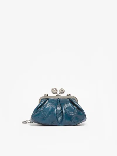 Max Mara Small Smooth Leather Pasticcino Bag In Blue