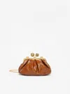 Max Mara Small Smooth Leather Pasticcino Bag In Orange