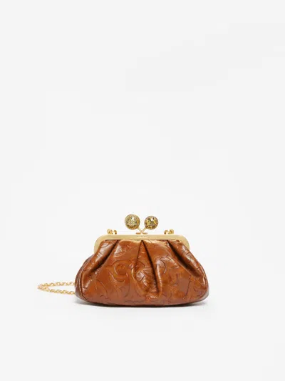 Max Mara Small Smooth Leather Pasticcino Bag In Orange