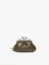 Max Mara Small Smooth Leather Pasticcino Bag In Gray