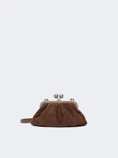 Max Mara Small Split Calfskin Pasticcino Bag In Chocolate