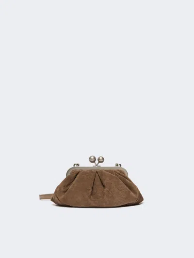 Max Mara Small Split Calfskin Pasticcino Bag In Mud