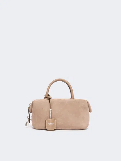 Max Mara Small Split-leather Boston Bag In Brown