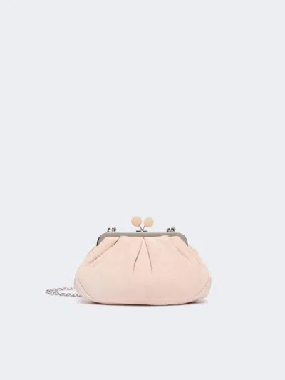 Max Mara Small Suede Pasticcino Bag In Beige