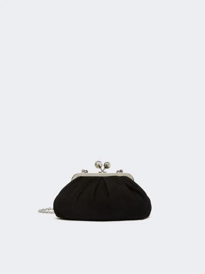 Max Mara Small Suede Pasticcino Bag In Black