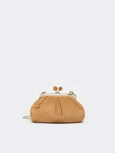 Max Mara Small Suede Pasticcino Bag In Brown