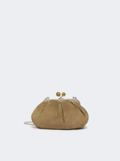 Max Mara Small Suede Pasticcino Bag In Brown
