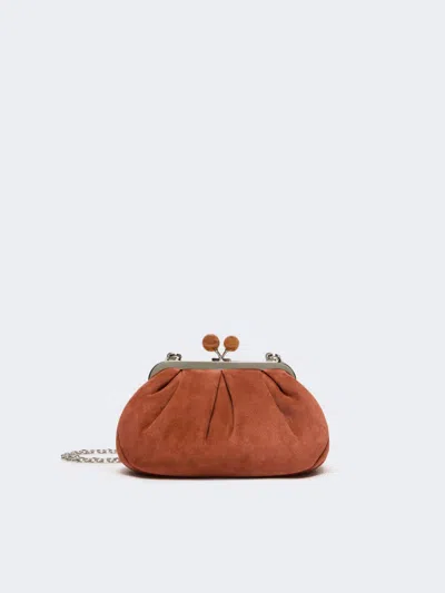 Max Mara Small Suede Pasticcino Bag In Brown