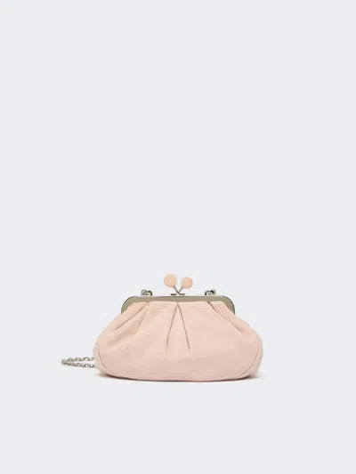Max Mara Small Suede Pasticcino Bag In Pink