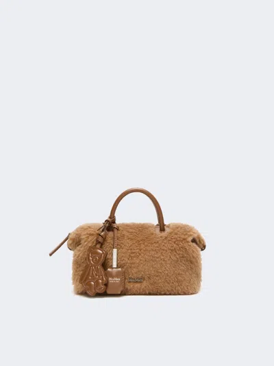 Max Mara Small Teddy Boston Bag In Brown
