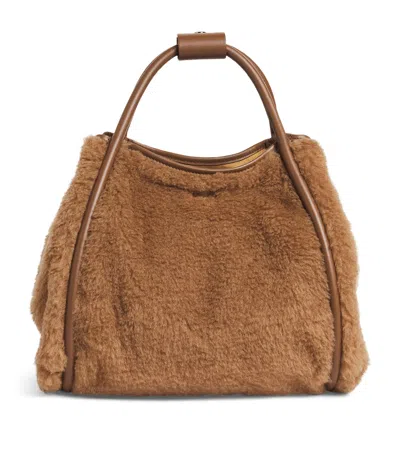 Max Mara Small Teddy Marine Top-handle Bag In Neutral