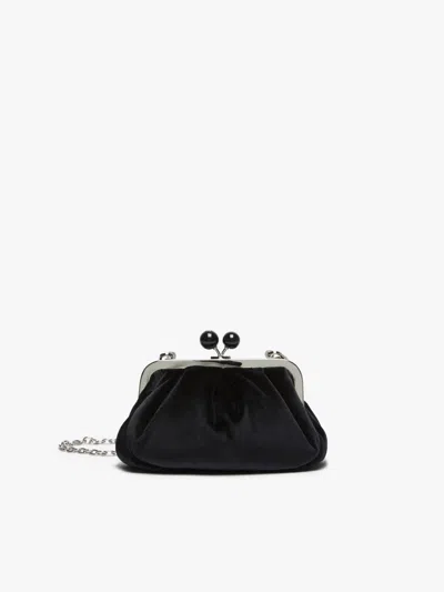 Max Mara Small Velvet Pasticcino Bag In Black