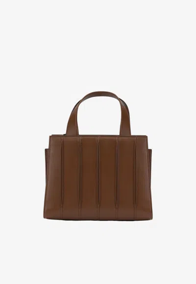 Max Mara Small Whitney Leather Handbag In Brown
