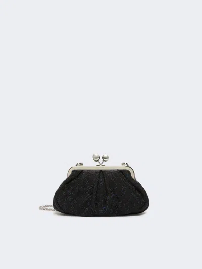 Max Mara Small Wool Bouclé Pasticcino Bag In Black
