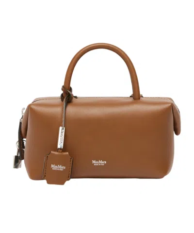 Max Mara Small Zippered Shoulder Bag In Brown