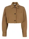 Max Mara Cropped Jacket With Chest Pocket In Multicolor