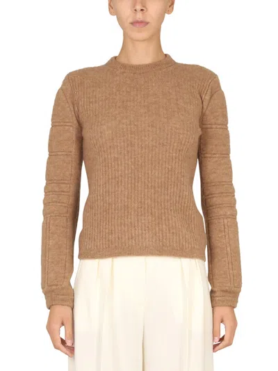 Max Mara Smirne Long-sleeved Crewneck Sweater In Brown