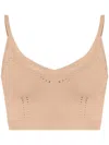 Max Mara Ribbed Texture Cropped Sleeveless Top