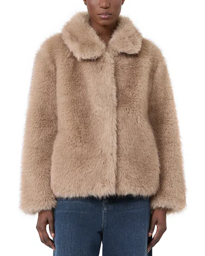 Max Mara Smmalce Honey Faux Fur Jacket In Brown
