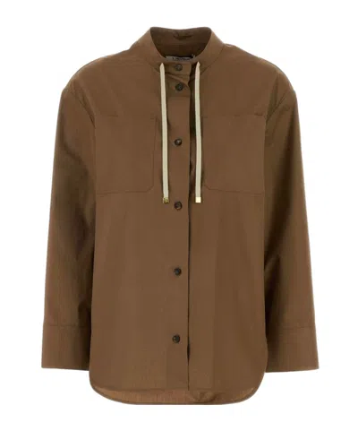 Max Mara Brown Relaxed Solid Shirt
