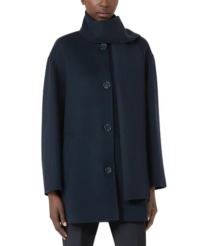 Max Mara Smmalicia Wool Coat In Blue