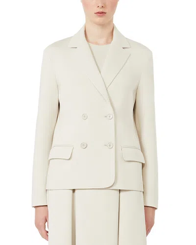 Max Mara Smmbadia Double Breasted Pea Coat In Metallic