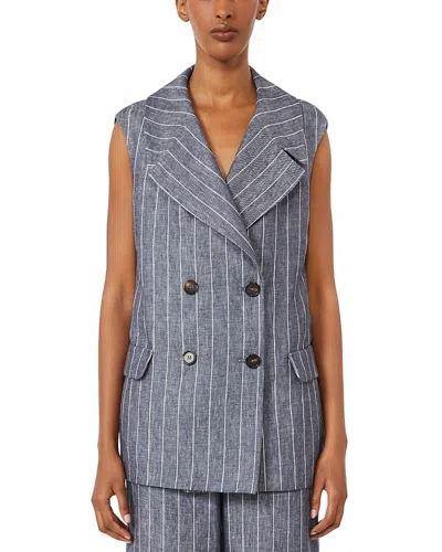 Max Mara Smmballo Sleeveless Linen Blazer In Multi