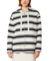 Max Mara Striped Zipper Sweatshirt In Blue