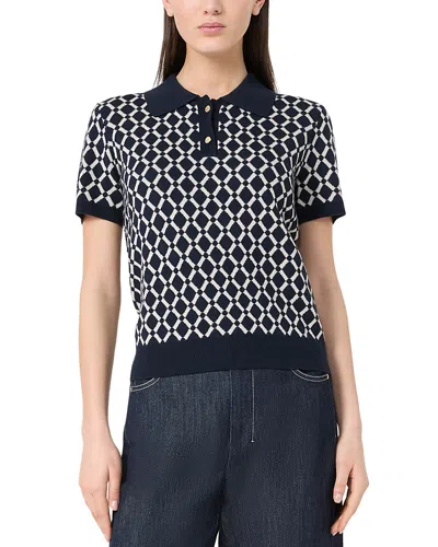 Max Mara Smmedera Collared Wool Sweater In Blue