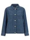 Max Mara Denim Regular Solid Shirt In Blue