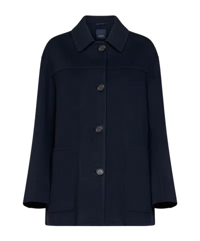 Max Mara Smmgiugno Button-fastening Jacket In Blue