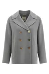 Max Mara Wool Broadcloth Jacket In Gray