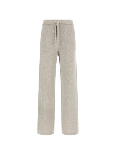 Max Mara Smmpietra Drawstring Knit Trousers In Gray