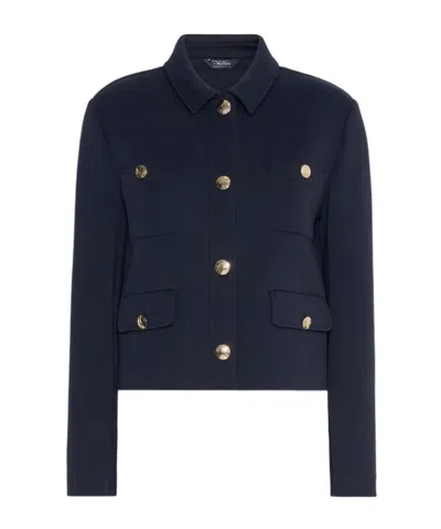 Max Mara Smmsabato Button-up Jacket In Blue