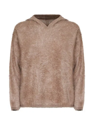 Max Mara Smmsabine Hooded Sweater In Beige