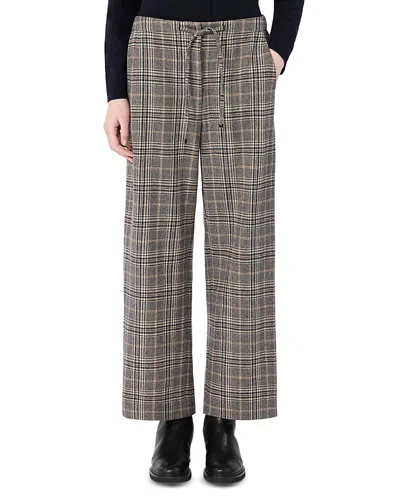 Max Mara Smmvischio Wool Check Pants In Gray