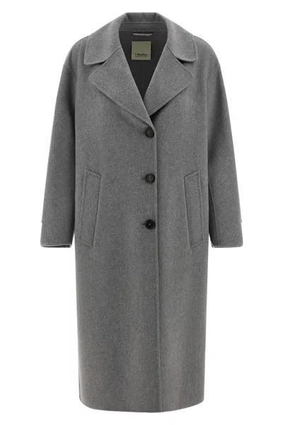 Max Mara Zoe Notched-lapel Coat In Gray