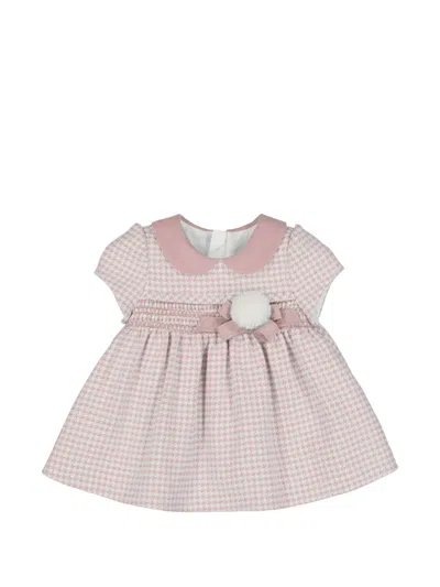 Max Mara Babies' Smocked Peter Pan Collar Dress In Pink