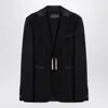 Max Mara Wool Smoking Jacket Tassel Detail In Black