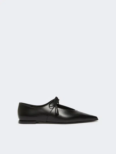 MAX MARA SMOOTH LEATHER BALLET FLATS