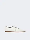 Max Mara Smooth Leather Ballet Flats In White