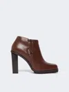 Max Mara Braiday Criss-cross Heeled Boots In Brown