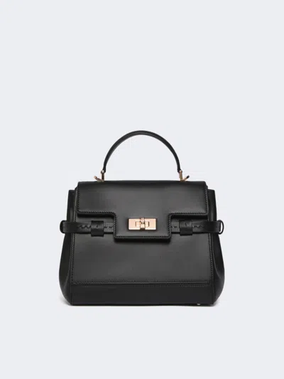 Max Mara Smooth Leather Handbag In Black